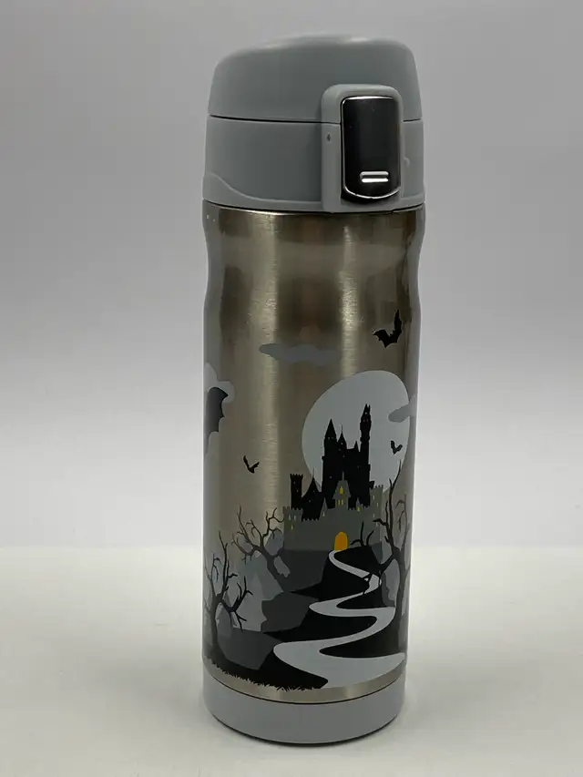 DAVIDs TEA Lock Top Travel Mug with Tea Infuser. Halloween Motif