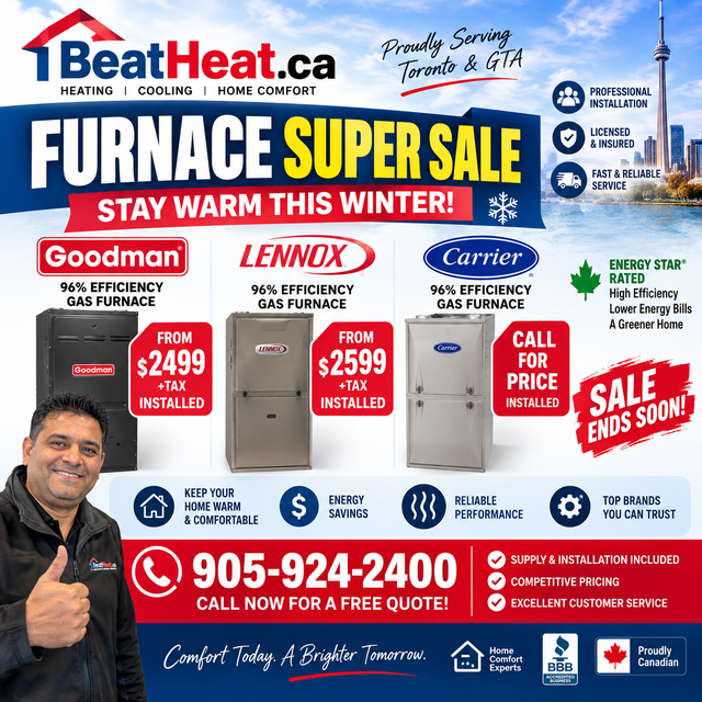 High efficiency Lennox Goodman furnace with installation from