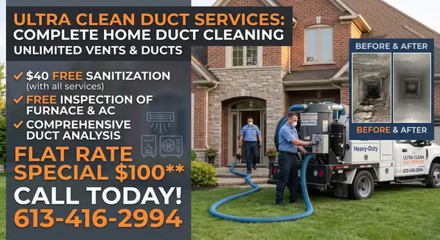 $100 FLAT RATE DUCT CLEANING | Unlimited Vents (613-416-2994)
