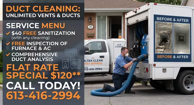 AIR DUCT CLEANING 120$ Flat Unlimited Vents Free Sanitization