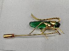Swarovski Crystal Paradise Aptera Chrysolite Grasshopper Brooch - Photo 2