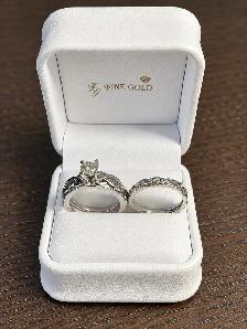 14K White Gold Celtic Engagement & Wedding Ring Set – $1,600 OBO