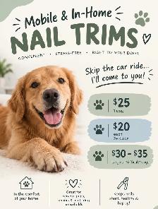 Mobile/In Home Dog Nail Trims