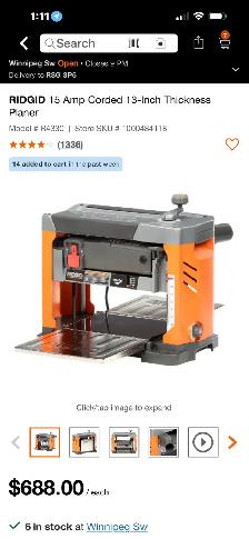 Ridgid Thickness Planer - Photo 2