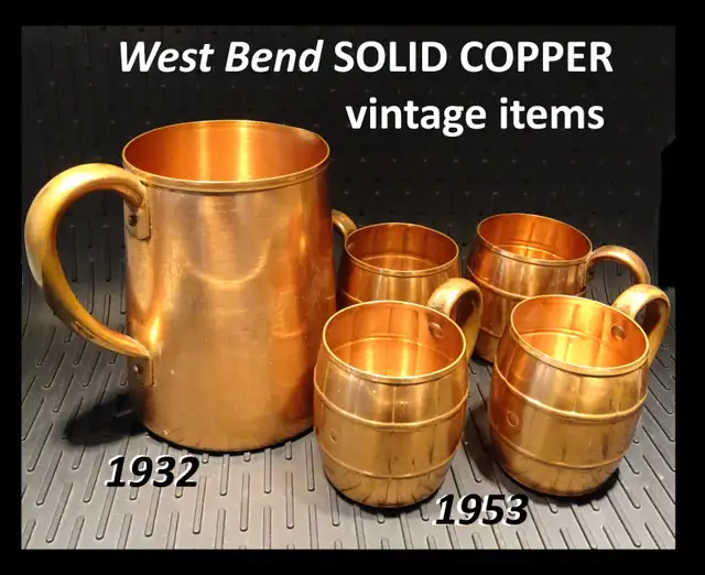 Historical SOLID COPPER – West Bend Co. 1930s 1950s – Pitcher