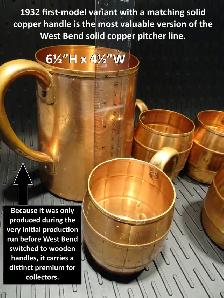 Historical SOLID COPPER – West Bend Co. 1930s 1950s – Pitcher - Photo 3