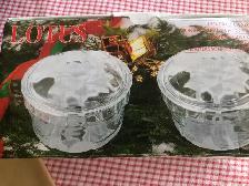 Two(2) Attractive Lotus Flower Glass Candy Dishes with Lid - Photo 2