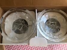 Two(2) Attractive Lotus Flower Glass Candy Dishes with Lid - Photo 3