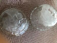 Two(2) Attractive Lotus Flower Glass Candy Dishes with Lid - Photo 5