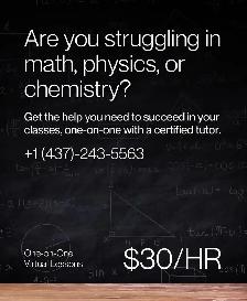 Tutoring for Math and Sciences for Grades 9 to 11
