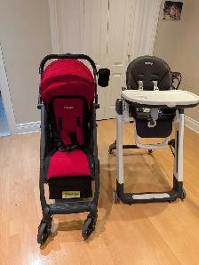 Recaro Stroller and Peg Perego Siesta High Chair