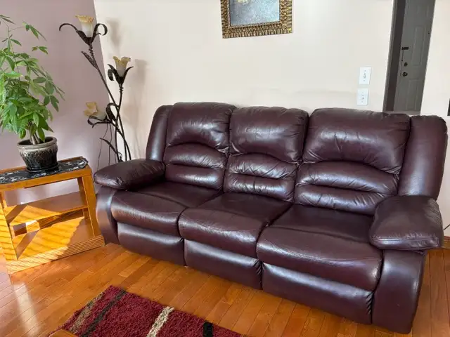 Leather Reclining Sofa Couch