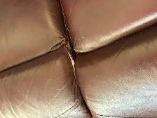 Leather Reclining Sofa Couch - Photo 4