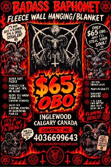 BADASS FLEECE BAPHOMET BLANKET/WALL HANGING
