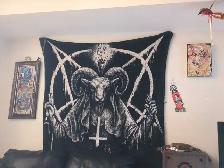 BADASS FLEECE BAPHOMET BLANKET/WALL HANGING - Photo 2