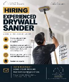 Experienced Drywall Sander – Subcontractor