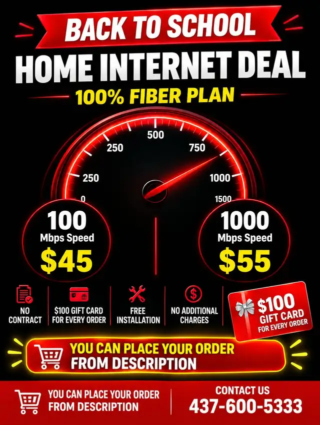 'Back to School' No Contract Fibre Internet – Fast & Reliable