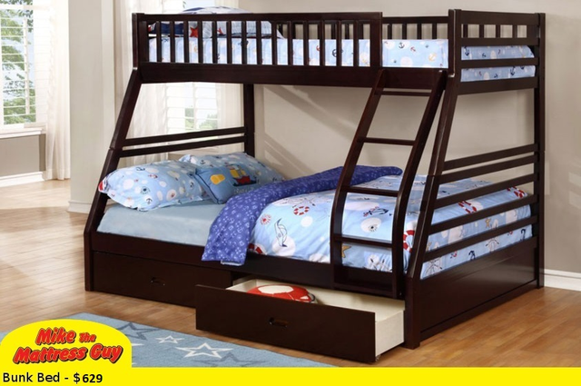 NEW SINGLE OVER DOUBLE BUNKS WITH DRAWERS ONLY $629