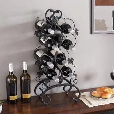 Brand New Modern Metal 10-Bottle Wine Rack Special $19