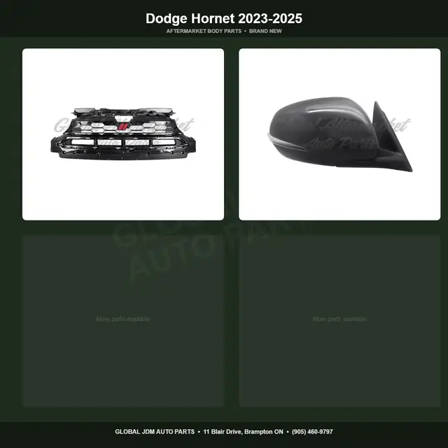 Dodge Hornet 2023-2025 Grille Fender Mirror Bumper Absorber