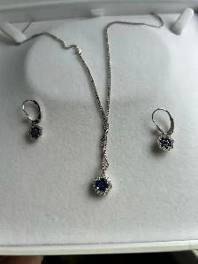 Diamond & Sapphire necklace & earrings