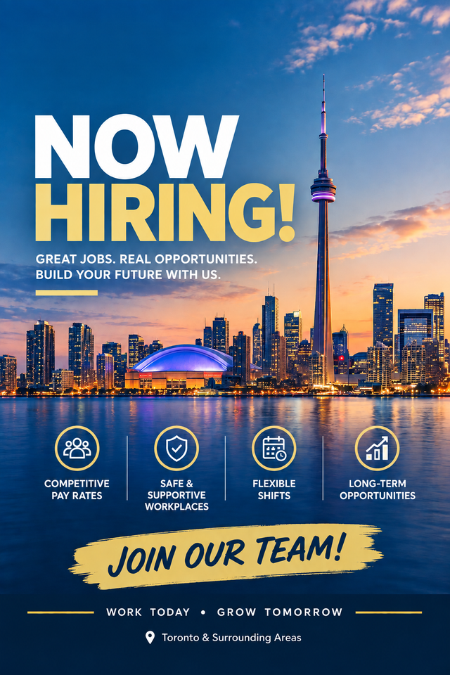 HIRING! GENERAL LABOUR! FULL TIME / PART TIME!