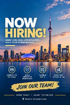 HIRING! GENERAL LABOUR! FULL TIME / PART TIME!