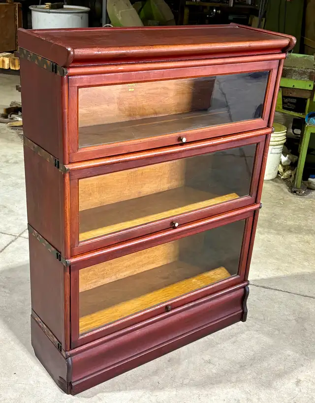Antique Macey Three Tier Mahogany Barrister Bookcase (c. 1920s)