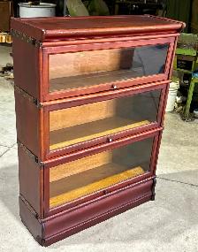 Antique Macey Three Tier Mahogany Barrister Bookcase (c. 1920s)