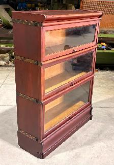 Antique Macey Three Tier Mahogany Barrister Bookcase (c. 1920s) - Photo 8