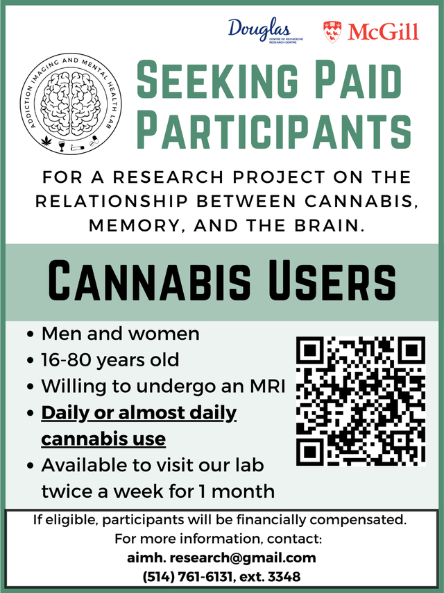 Seeking Paid Participants: Cannabis, Memory and the Brain Study