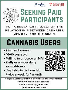 Seeking Paid Participants: Cannabis, Memory and the Brain Study