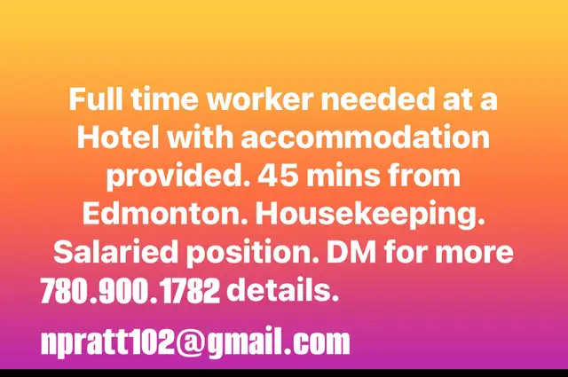 Motel Housekeeper / Front Desk , Accomodation included