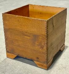 Vintage Wooden Finger-Jointed Storage Box (Early 20th Century)