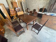 Free delivery antique solid oak dining table with 5 chairs - Photo 8