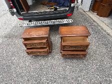 Free delivery antique Pair of Vintage Wooden Nightstands