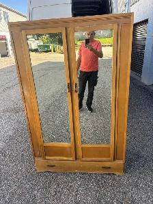 Free delivery used antique Wardrobe with Mirrored Doors