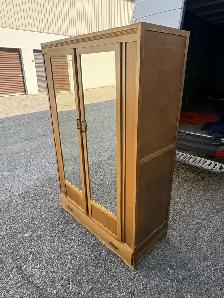 Free delivery used antique Wardrobe with Mirrored Doors - Photo 9