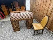 Free delivery Vintage Roll-Top Desk & Gothic Revival  Chair - Photo 6