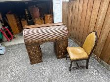 Free delivery Vintage Roll-Top Desk & Gothic Revival  Chair - Photo 8