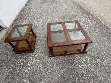 Free delivery used Set of 2 Vintage Wooden Coffee & Side Tables