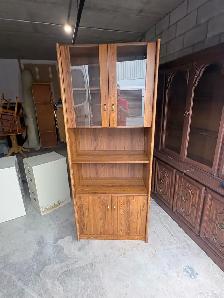 Free delivery used Wood veneer display cabinet with shelving - Photo 2