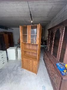 Free delivery used Wood veneer display cabinet with shelving - Photo 4