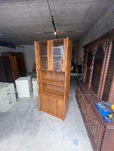 Free delivery used Wood veneer display cabinet with shelving - Photo 5