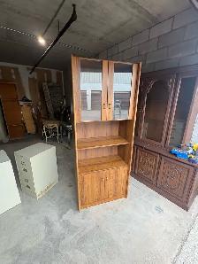 Free delivery used Wood veneer display cabinet with shelving - Photo 6