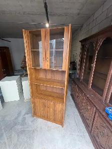 Free delivery used Wood veneer display cabinet with shelving - Photo 10