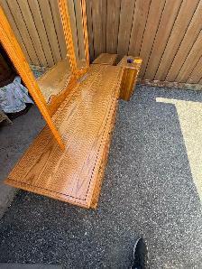 Free delivery used Oak Bedroom Dresser with Tri-Fold Mirror - Photo 7