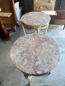 Free delivery used Pair of Vintage French Style Marble Top - Photo 5