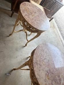 Free delivery used Pair of Vintage French Style Marble Top - Photo 8