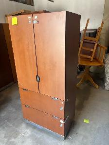 Free delivery used Wooden Armoire with Drawers - Photo 3